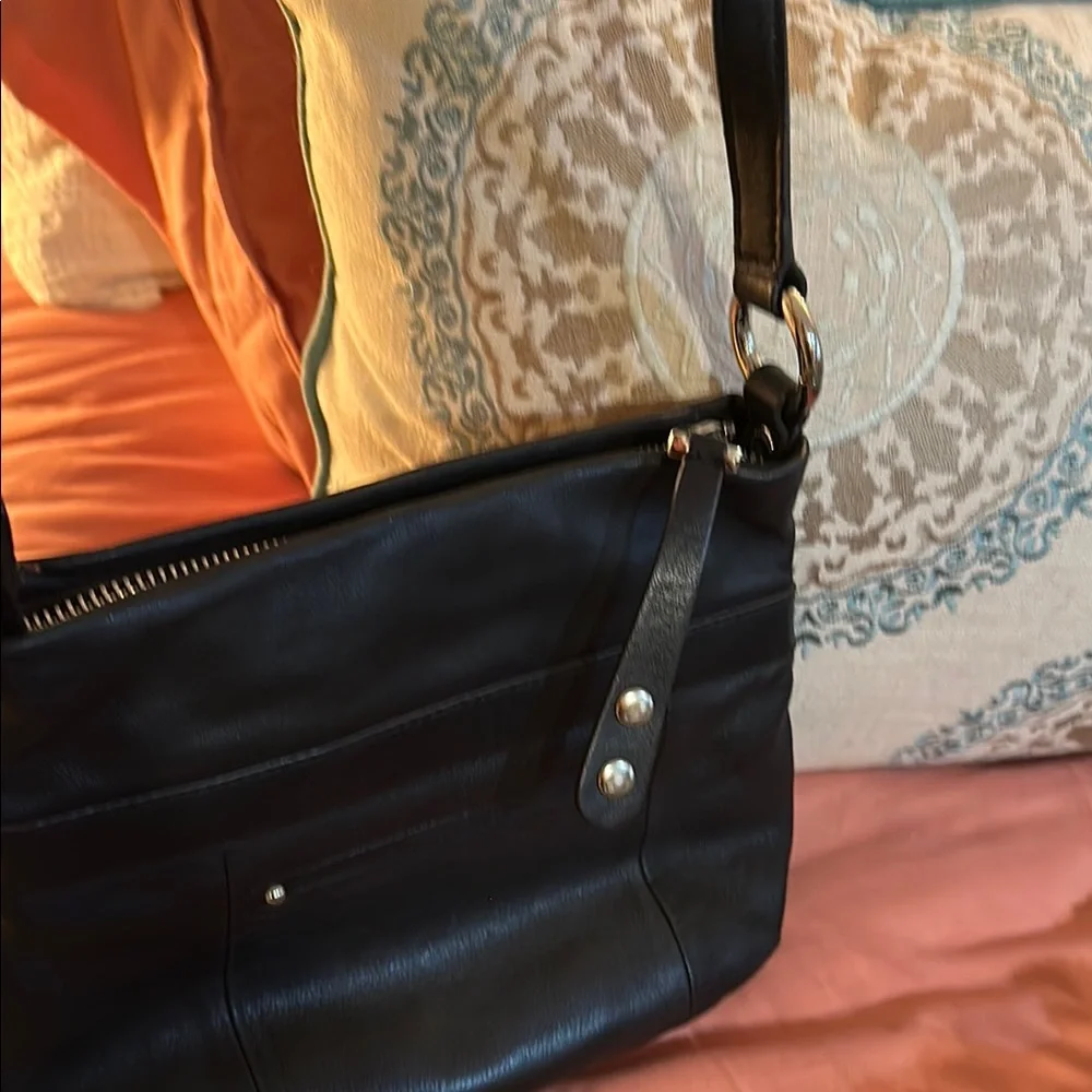 B. Makowsky Black Crossbody Bag with Studded Accents - Picture 5 of 6